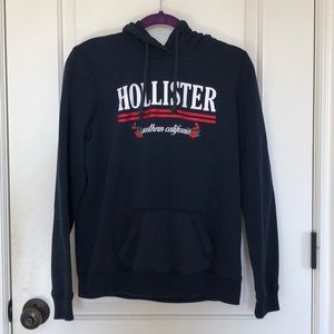 Hollister Floral Navy Blue Hoodie M